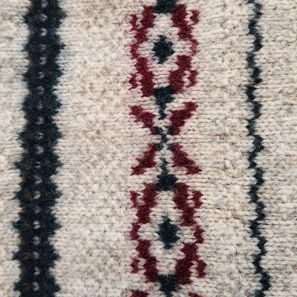 Vintage L.L. Bean Fair Isle Multicolor Wool Sweater sz L - Picture 10 of 10